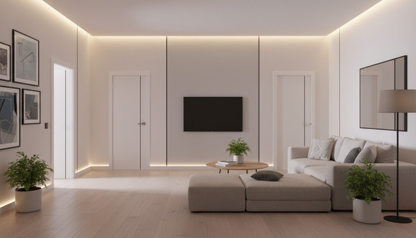 Изображение товара Дверь межкомнатная Юни Эмаль Line 1 70x200 (белый/черный)