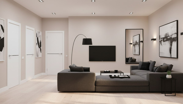 Изображение товара Дверь межкомнатная Юни Эмаль Line 7 70x200 (белый/черный)