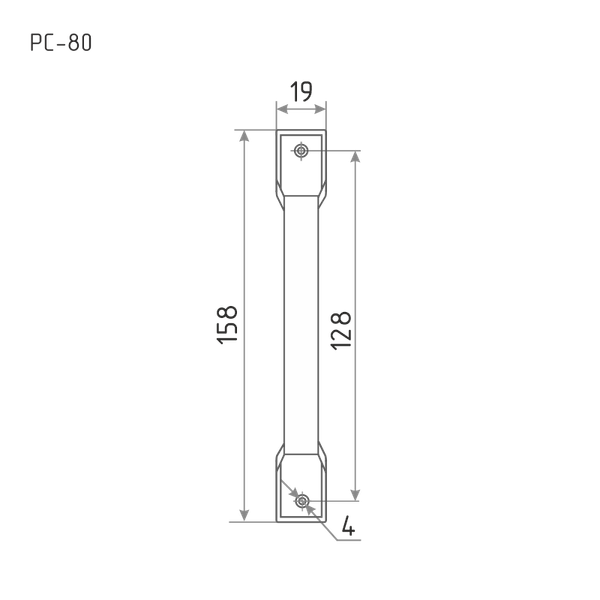Изображение товара Ручка дверная Нора-М РС-80мм (хром)