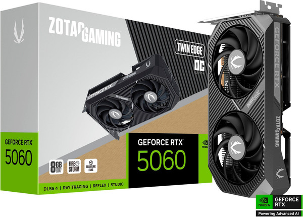 Изображение товара Видеокарта Zotac RTX 5060 Twin Edge 8GB (ZT-B50600H-10M)