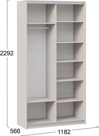 Изображение товара Шкаф-купе ТриЯ Оскар Тиффани Т2 1200 / 282708  (белая/кашемир/кашемир матовый)