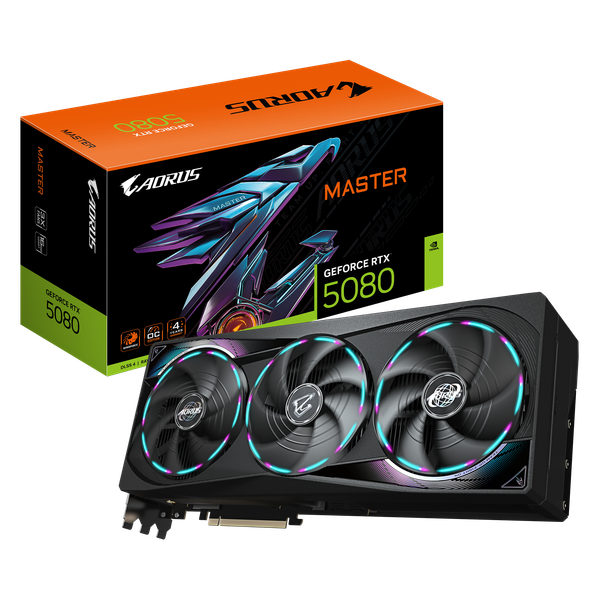 Изображение товара Видеокарта Gigabyte Aorus GeForce RTX 5080 Master 16G (GV-N5080AORUS M-16GD)