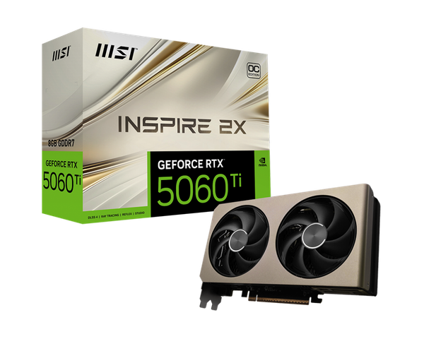 Изображение товара Видеокарта MSI RTX 5060 Ti 8G Inspire 2X OC