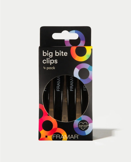 Изображение товара Набор зажимов для волос FRAMAR Big Bite Clips Black (4шт)