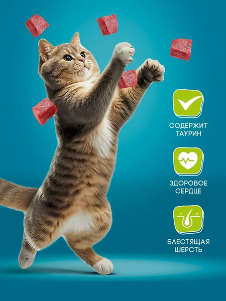 Изображение товара Влажный корм для кошек Hitstick Для кошек с Рыбой в соусе (28x75г)