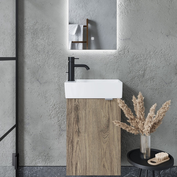Изображение товара Тумба с умывальником Sancos Mini / MN35ECHL + CN5008 (дуб чарльстон)