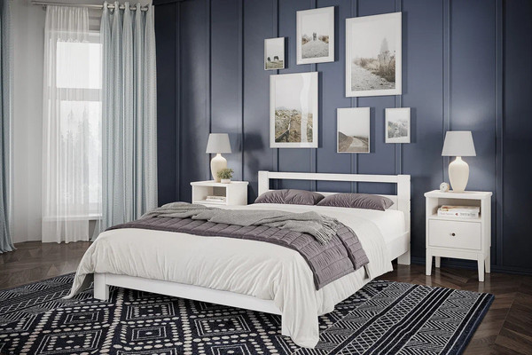 Изображение товара Двуспальная кровать Bravo Мебель Лана 160х200 (белый античный)