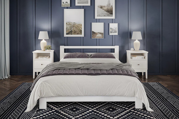 Изображение товара Двуспальная кровать Bravo Мебель Лана 160х200 (белый античный)