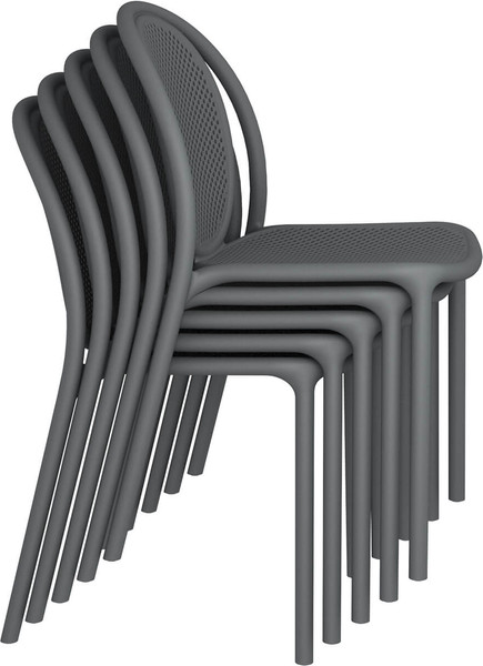 Изображение товара Обеденная группа Sheffilton SHT-DS304 (темно-серый/молочный/черный пластик/верзалит)