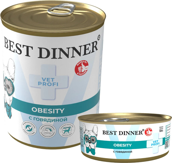 Изображение товара Влажный ветеринарный корм для собак Best Dinner Vet Profi Obesity С говядиной (100г)