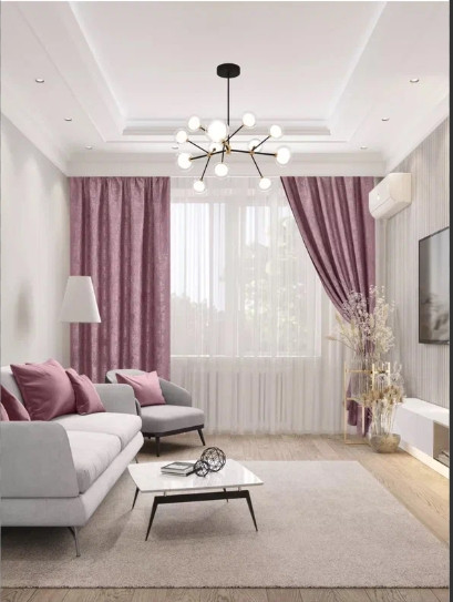 Изображение товара Шторы Mio Tesoro Мрамор 150x250 (2шт, пыльная роза)