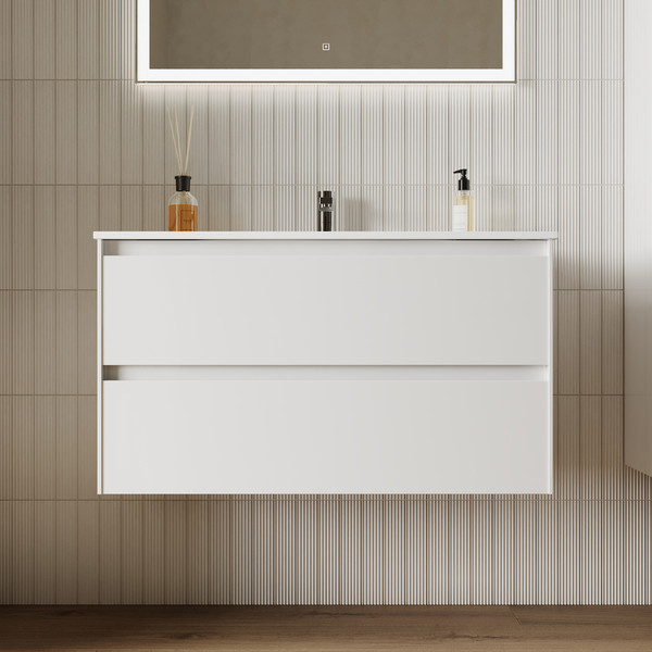 Изображение товара Тумба с умывальником Sancos Cento / CN90W + CN7002 (белый глянец)