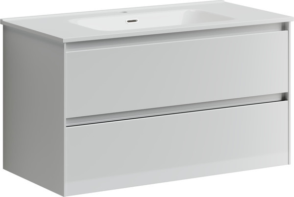 Изображение товара Тумба с умывальником Sancos Cento / CN90W + CN7002 (белый глянец)