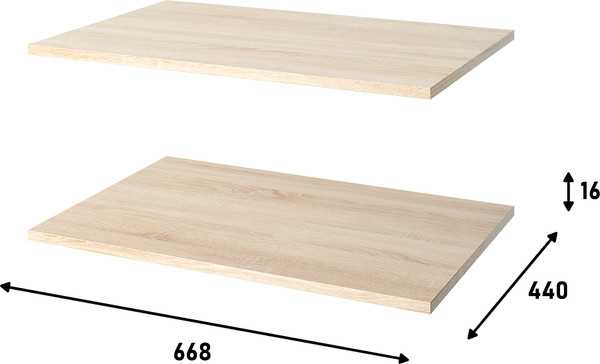 Изображение товара Комплект полок для корпусной мебели Mio Tesoro Tandem 2D (дуб сонома)
