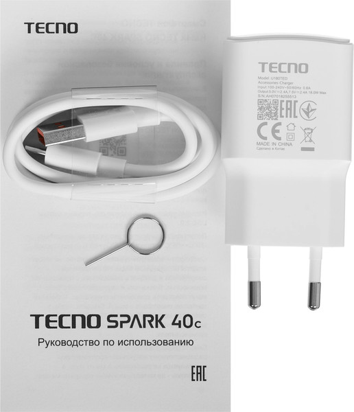 Изображение товара Смартфон Tecno Spark 40C 4GB/128GB (Veil White)