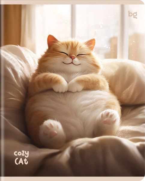 Изображение товара Тетрадь BG Cozy Cat / Т5ск48_вл 57629 (48л, клетка, выборочный лак)