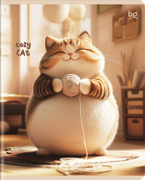 Изображение товара Тетрадь BG Cozy Cat / Т5ск48_вл 57629 (48л, клетка, выборочный лак)
