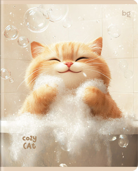 Изображение товара Тетрадь BG Cozy Cat / Т5ск48_вл 57629 (48л, клетка, выборочный лак)