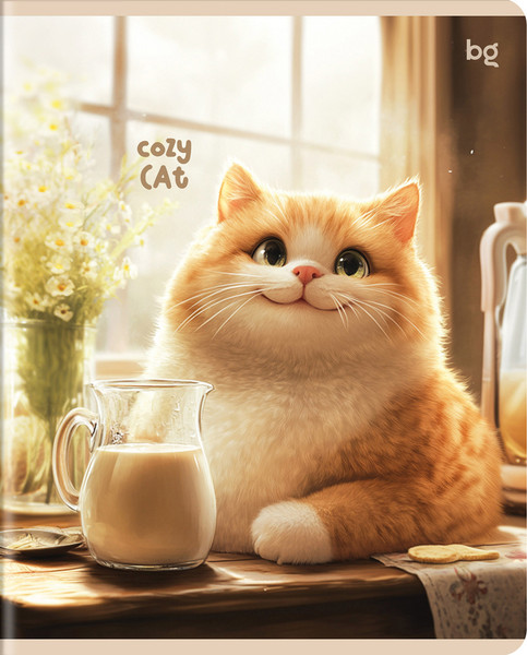 Изображение товара Тетрадь BG Cozy Cat / Т5ск48_вл 57629 (48л, клетка, выборочный лак)