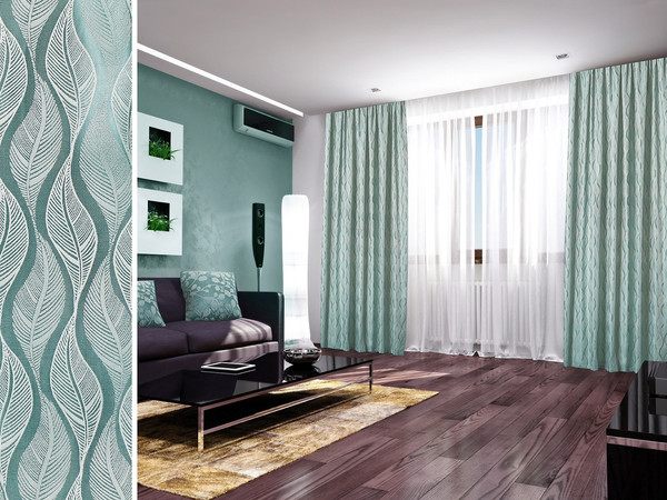 Изображение товара Комплект штор Primavelle Livia 200х270 / 61472027-45fl (фолиаж бирюзовый)