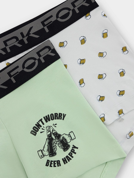 Изображение товара Комплект мужских трусов Mark Formelle 411215-2 (р.98-108, зеленая дымка/пиво на светло-сером)