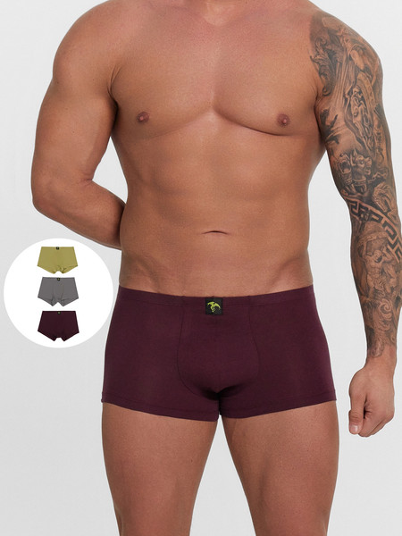 Изображение товара Комплект мужских трусов Mark Formelle 411216-3 (р.102-112, винный/кедр/темно-серый)