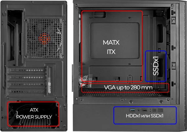 Изображение товара Корпус для компьютера Ginzzu CL405