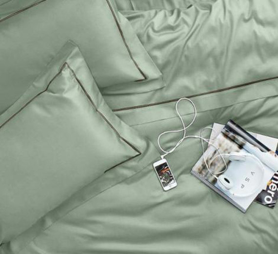 Изображение товара Комплект постельного белья Primavelle Luxe-сатин Baratto 2сп Светлая олива / 175160774-80B (наволочки 70х70, на резинке)