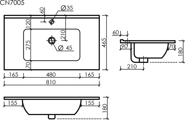Изображение товара Тумба с умывальником Sancos Folk FL80W + CN7005