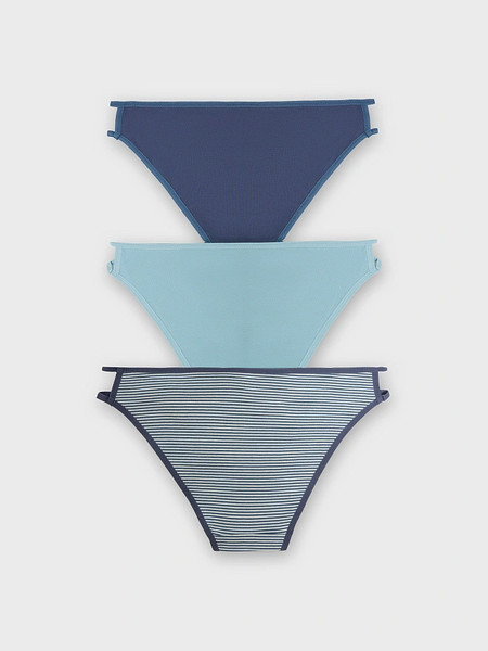 Изображение товара Комплект женских трусов Mark Formelle 412614-3 (р.102, полосочка на молочном/декор)