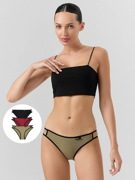 Изображение товара Комплект женских трусов Mark Formelle 412614-3 (р.98, хаки/декор)