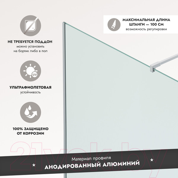 Изображение товара Душевая стенка Benetto BEN-602 SLC 70х200