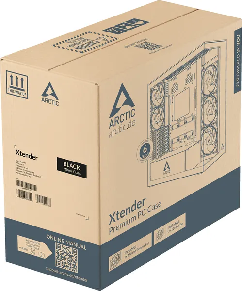 Изображение товара Корпус для компьютера Arctic Xtender ACPCC00018A (черный/стекло, без БП)