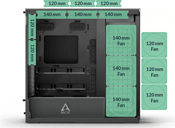 Изображение товара Корпус для компьютера Arctic Xtender VG ACPCC00019A (черный/стекло, без БП)