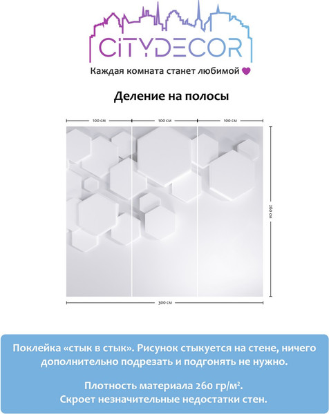 Изображение товара Фотообои листовые Citydecor Абстракция 232 (300x260см)