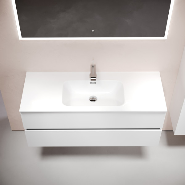 Изображение товара Тумба с умывальником Sancos Urban / UR120-1W + CN7006 (белый глянец)