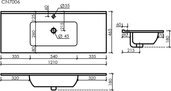Изображение товара Тумба с умывальником Sancos Urban / UR120-1W + CN7006 (белый глянец)