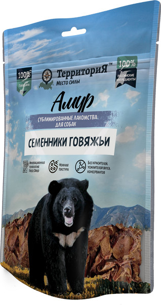 Изображение товара Лакомство для собак ТерриториЯ Семенники говяжьи Амур / 563774 (43г)