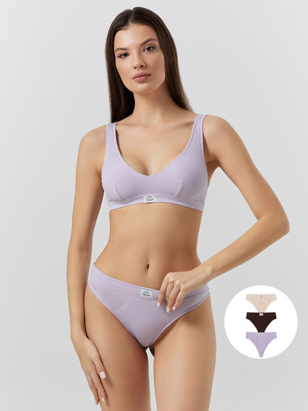 Изображение товара Комплект женских трусов Mark Formelle 412492-3 (р.90, светло-фиолетовый/декор)