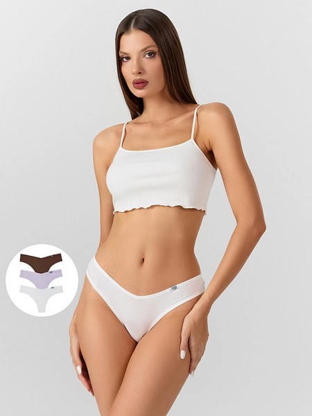 Изображение товара Комплект женских трусов Mark Formelle 412493-3 (р.102, белый-1/декор)