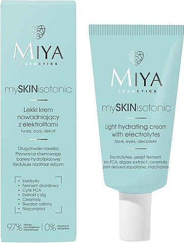 Изображение товара Крем для лица Miya MySkinIsotonic Легкий увлажняющий с электролитами (40мл)