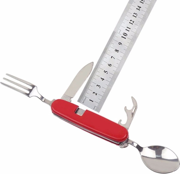 Изображение товара Набор столовых приборов походных Sundays Ложка, вилка, нож, открывалка 4 в 1 / TBD0506846 (2шт)