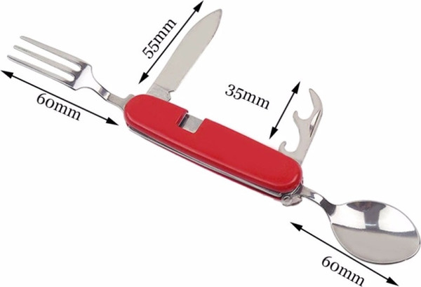 Изображение товара Набор столовых приборов походных Sundays Ложка, вилка, нож, открывалка 4 в 1 / TBD0506846 (2шт)