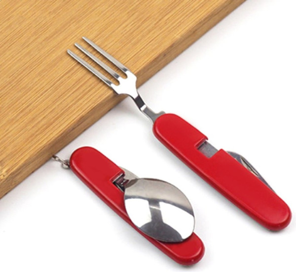 Изображение товара Набор столовых приборов походных Sundays Ложка, вилка, нож, открывалка 4 в 1 / TBD0506846 (2шт)