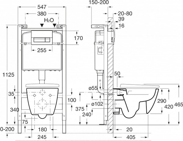Изображение товара Инсталляция с унитазом подвесным Roca ONA ZRU9310392