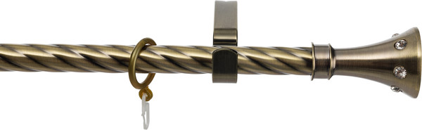 Изображение товара Карниз для штор Sundays Home Лайт Эридан 19мм однорядный (витой, антик, 4м)