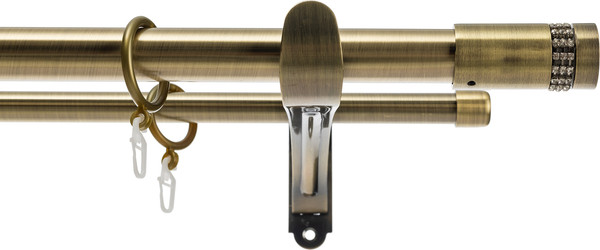 Изображение товара Карниз для штор Sundays Home Волна Имидж 25мм+16мм двухрядный (антик, 4м)