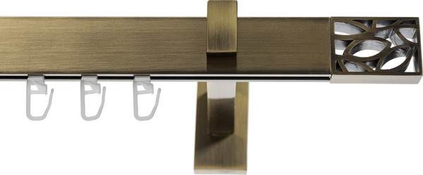 Изображение товара Карниз для штор Sundays Home Флэт Лайн Грид одинарный (антик, 2м)