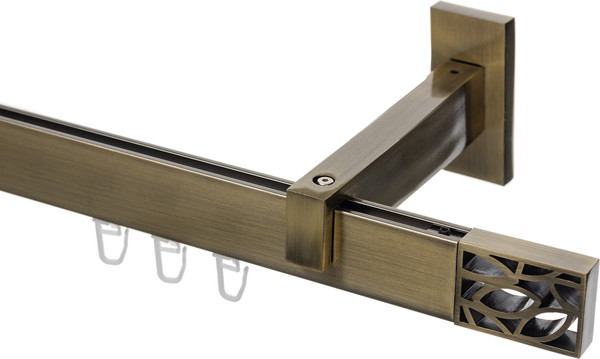 Изображение товара Карниз для штор Sundays Home Флэт Лайн Грид одинарный (антик, 2м)