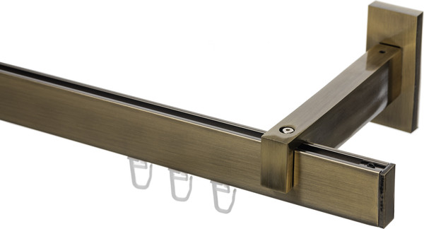 Изображение товара Карниз для штор Sundays Home Флэт Лайн Изи одинарный (составной, заглушка, антик, 3.2м)